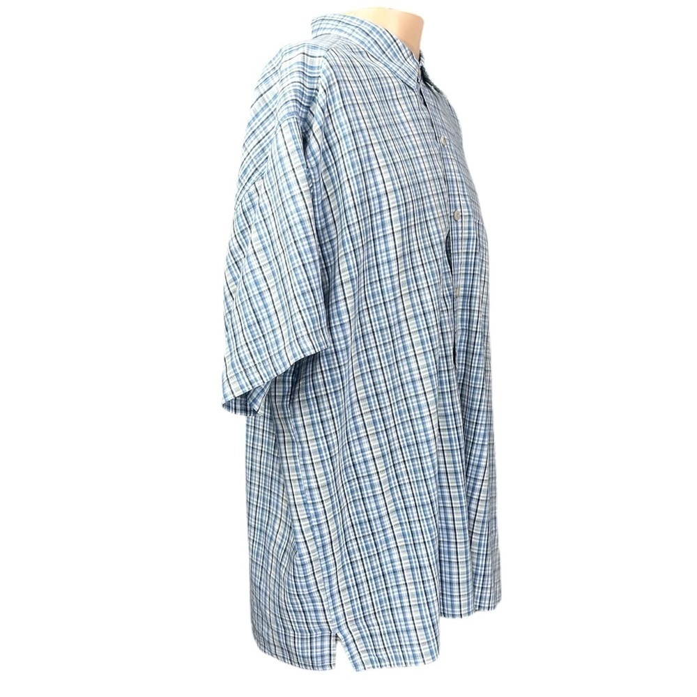 Patagonia Short Sleeve Shirt XL Plaid Blue White - Picture 2 of 8
